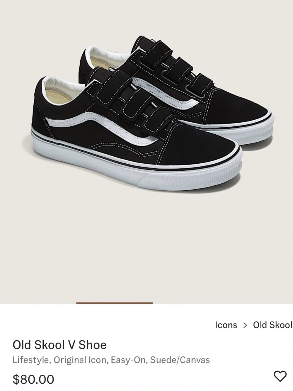 Vans Old Skool Velcro Sneakers in Black and White